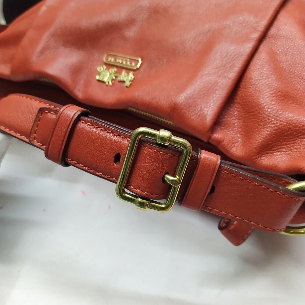 Coach Madison Orange Leather Zipper Closure Hobo Shoulder Bag - Picture 5 of 16